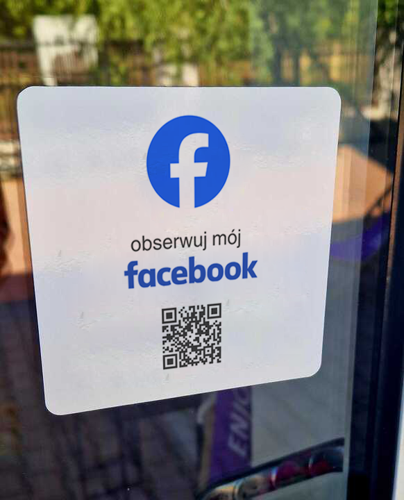 Naklejka z kodem QR "Obserwuj mój Facebook"