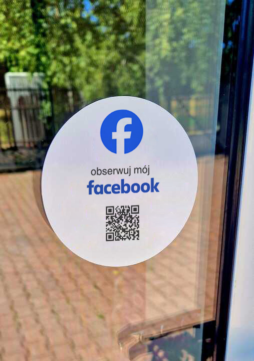 Naklejka z kodem QR "Obserwuj mój Facebook"