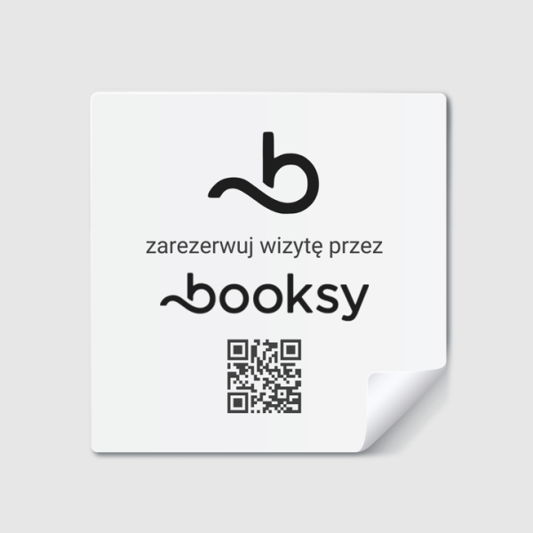 Naklejki z kodem QR "Zarezerwuj wizytę przez Booksy" 5-Pack