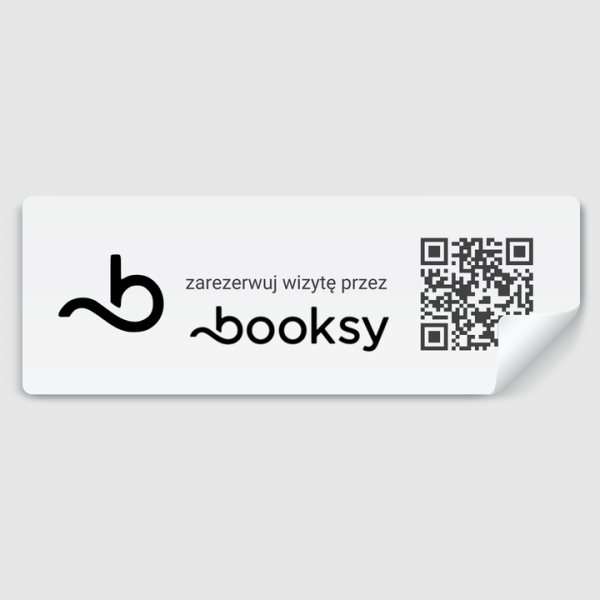 Naklejka z kodem QR "Zarezerwuj wizytę przez Booksy"