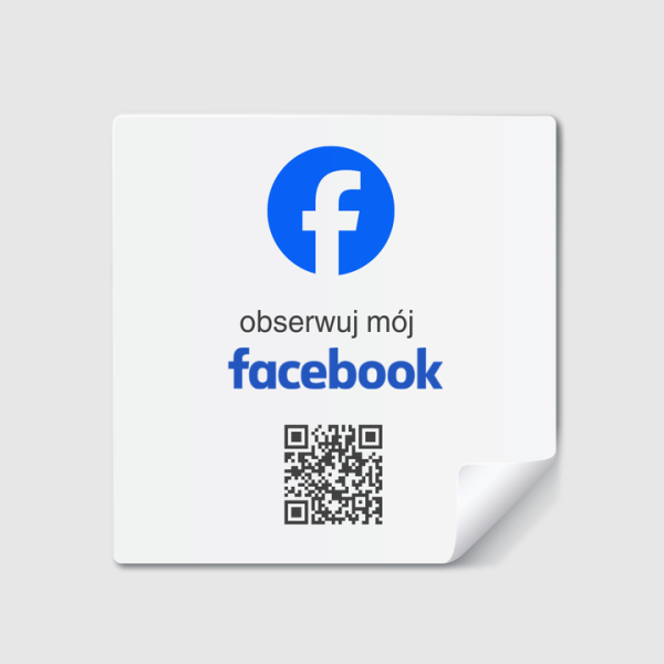 Naklejka z kodem QR "Obserwuj mój Facebook"