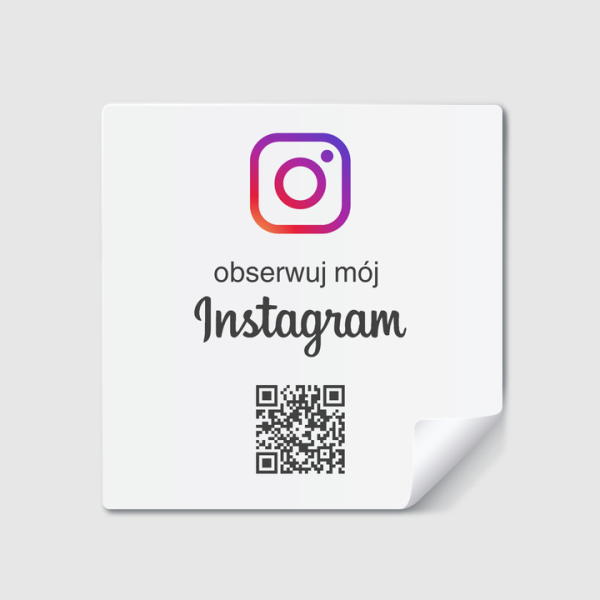 Naklejka z kodem QR “Obserwuj mój Instagram”