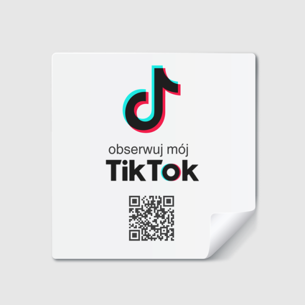 Naklejki z kodem QR “obserwuj mój TikTok” 5-Pack